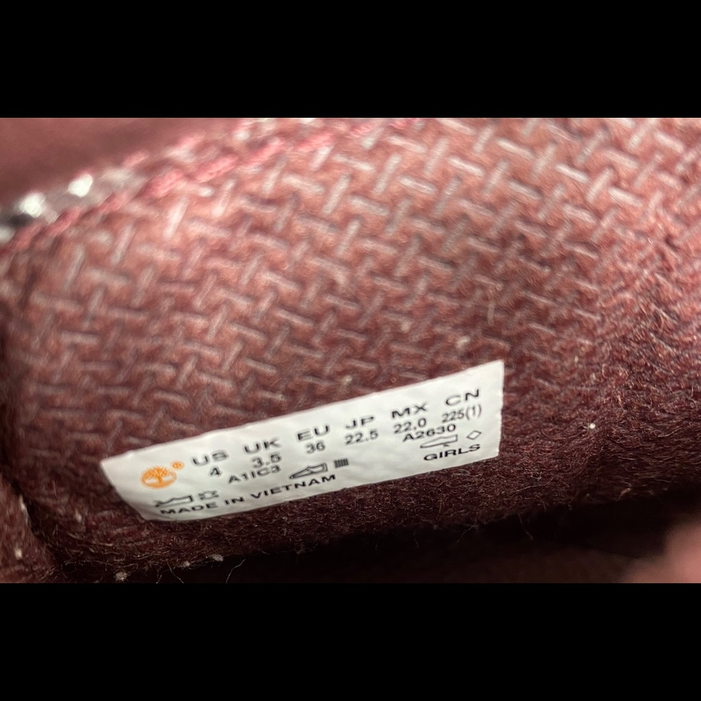 Girl’s/Kid’s Timberland High Top Boots Size 4 - Picture 6 of 6
